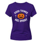 Spooky positive quote pumpkin face Halloween ladies t-shirt