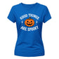 Spooky positive quote pumpkin face Halloween ladies t-shirt