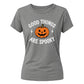 Spooky positive quote pumpkin face Halloween ladies t-shirt