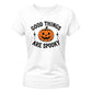 Spooky positive quote pumpkin face Halloween ladies t-shirt