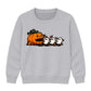 Spooky pumpkin chases three ghosts Halloween Kids Sweatshirt