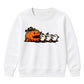 Spooky pumpkin chases three ghosts Halloween Kids Sweatshirt