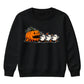 Spooky pumpkin chases three ghosts Halloween Kids Sweatshirt