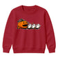 Spooky pumpkin chases three ghosts Halloween Kids Sweatshirt