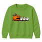 Spooky pumpkin chases three ghosts Halloween Kids Sweatshirt