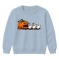 Spooky pumpkin chases three ghosts Halloween Kids Sweatshirt