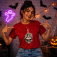 Spooky skeleton hand graphic style Halloween ladies t-shirt
