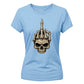 Spooky skeleton hand graphic style Halloween ladies t-shirt
