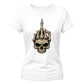 Spooky skeleton hand graphic style Halloween ladies t-shirt