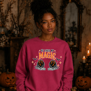Spooky Skeleton Hand Magic Ball Halloween Unisex Sweatshirt