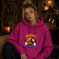 Spooky smiling pumpkin witch hat graphic Halloween hoodie