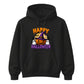 Spooky smiling pumpkin witch hat graphic Halloween hoodie