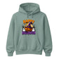 Spooky smiling pumpkin witch hat graphic Halloween hoodie