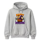 Spooky smiling pumpkin witch hat graphic Halloween hoodie