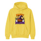 Spooky smiling pumpkin witch hat graphic Halloween hoodie