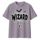 Spooky spider web wizard text Halloween Oversized t-shirt