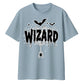 Spooky spider web wizard text Halloween Oversized t-shirt