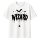 Spooky spider web wizard text Halloween Oversized t-shirt