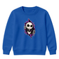 Spooky torn fabric skeleton face Halloween Kids Sweatshirt