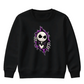 Spooky torn fabric skeleton face Halloween Kids Sweatshirt