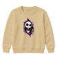 Spooky torn fabric skeleton face Halloween Kids Sweatshirt
