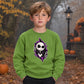 Spooky torn fabric skeleton face Halloween Kids Sweatshirt