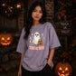 Spooky trick or treat ghost Halloween Oversized T-Shirt