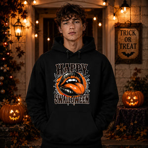Spooky vampire fangs lips swalloween Halloween Unisex Hoodie