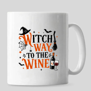 Spooky wine-loving funny witch humour ceramic Halloween Mug