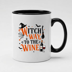 Spooky wine-loving funny witch humour ceramic Halloween Mug