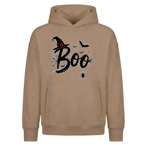 Spooky witch hat Boo graphics Halloween Oversized Hoodie