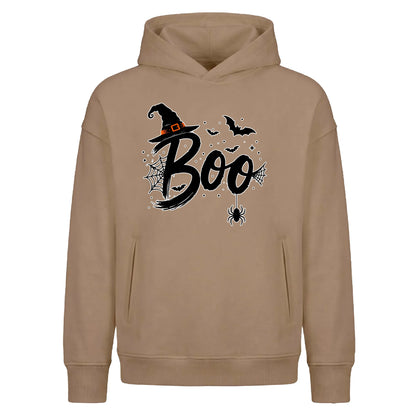 Spooky witch hat Boo graphics Halloween Oversized Hoodie
