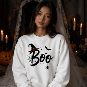 Spooky witch hat boo spider Halloween Unisex Sweatshirt