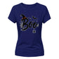 Spooky witch hat boo text graphic Halloween ladies t-shirt