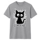 Crazy Scruffy Cat I'm Fine Slogan Graphic Unisex T-Shirt