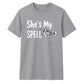 Skeleton hand spell quote graphic Halloween Unisex t-shirt