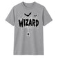 Spooky wizard cobweb bats graphic Halloween Unisex t-shirt