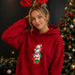 Stacked festive snowmen gift box Christmas Unisex Hoodie
