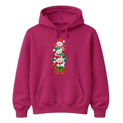 Stacked festive snowmen gift box Christmas Unisex Hoodie