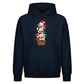 Stacked snowmen gift box art Christmas Oversized Hoodie