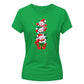 Stacked snowmen gift box graphic Christmas Ladies T-Shirt