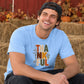 Stacked thankful block text art Thanksgiving Unisex T-Shirt