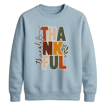 Stacked thankful leaf print Thanksgiving Unisex Sweatshirt