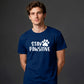 Stay Pawsitive Dog Paw Print Slogan Graphic Unisex T-Shirt