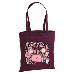 Stylish makeup and beauty essentials cotton canvas Tote Bag