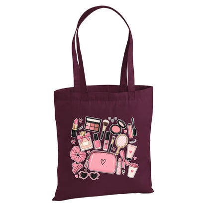 Stylish makeup and beauty essentials cotton canvas Tote Bag