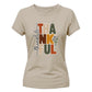 Stylish thankful block letter Thanksgiving Ladies T-Shirt