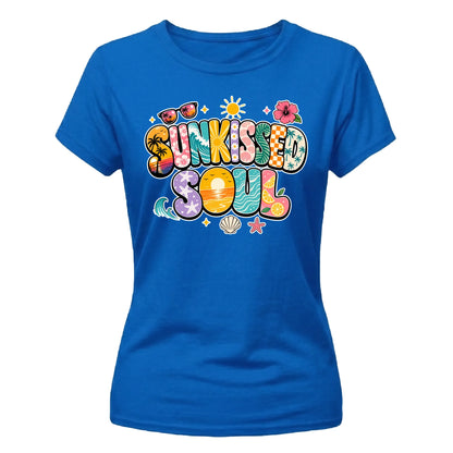Sunkissed Soul Retro Beach Summer Graphic Ladies T-Shirt