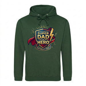 Super Dad Hero Shield Cape Gold Art Father's Day Hoodie