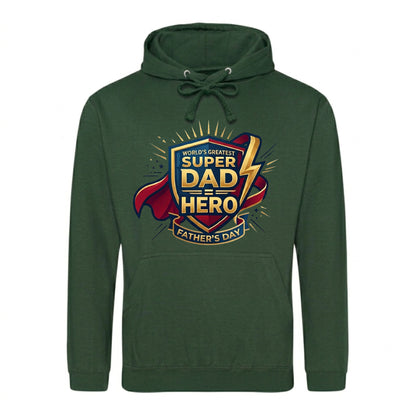 Super Dad Hero Shield Cape Gold Art Father's Day Hoodie
